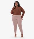 Legging Feminina Plus Size Em material sintético Secret Glam Marrom