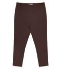 Legging Feminina Plus Size Em material sintético Secret Glam Marrom
