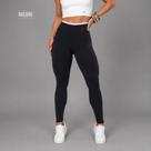 Legging Fitness Feminina Preta Cintura Alta Detalhe Branco Modeladora Sem Transparência