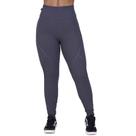 Legging fitness feminina recortes textura relevo poliamida orbis - cinza