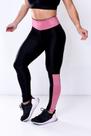 Legging fitness preto com recorte rose