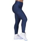 Legging Fitness Recortes Cirre Relevo Com Detalhes liso Brilho Orbis Azul marinho