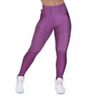 Legging Fitness Recortes Cirre Relevo Com Detalhes liso Brilho Orbis Vinho