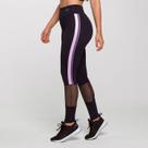 Legging Moving Preta Poliamida com Estampa Lilás e Telinha