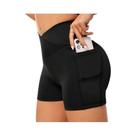 Legging Yoga Feminina Cintura Alta com Bolsos - Shorts de Motociclista para Fitness Legging Yoga Feminina Cintura Alta com Bolsos - Shorts de Motociclista para Fitness