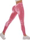 Leggings Bibabiba Faux Jeans Jeggings Scrunch Butt Lift Pink