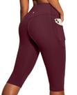 Leggings Capri Heathyoga Tummy Control com bolsos de vinho