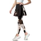 Leggings com saia Yuolagixn Cow Hide Atléticos de Cintura Alta