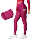 Leggings CRZ YOGA com Forro Térmico de Fleece, Bolsos, 71 cm Magenta