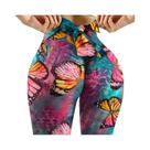 Leggings De Cintura Alta Com Estampa De Borboleta E Laço, Calças De Yoga Femininas, Tights Fitness