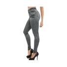 Leggings De Cintura Alta Sem Costura Com Efeito Jeans Para Mulheres, Calças Skinny Casuais Com Bolso