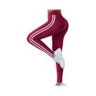 Leggings de Yoga Cintura Alta Listrada - Elástico, Fino e para Levantamento de Bumbum