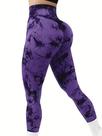 Leggings De Yoga Femininas De Cintura Alta Com Tie Dye, Controle De Abdômen, Sem Costura, Efeito Leggings De Yoga Femininas De Cintura Alta Com Tie Dye, Controle De Abdômen, Sem Costura, Efeito