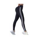 Leggings Esportivas Femininas De Cintura Alta Com Listras, Modeladoras, Para Yoga, Levantamento De Leggings Esportivas Femininas De Cintura Alta Com Listras, Modeladoras, Para Yoga, Levantamento De