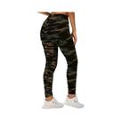 Leggings Femininas Com Estampa Camuflada De Alta Elasticidade E Ajuste Slim, Jaqueta Esportiva