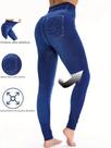 Leggings Femininas Elegantes Com Aparência De Jeans, Justas E Elásticas Para Fitness E Yoga, Calças