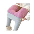 Leggings Femininas Quentes De Fleece Com Estampa De Letras, Ajuste Slim E Elástico, Calças Lápis