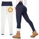 Leggings femininas Uowou, forradas de lã grossa, cintura alta, azul marinho Leggings femininas Uowou, forradas de lã grossa, cintura alta, azul marinho