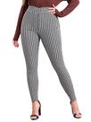 Leggings Floerns com estampa xadrez e cintura elástica plus size para mulheres