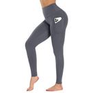 Leggings GAYHAY com bolsos para mulheres, calças de ioga, cinza escuro