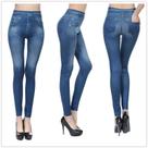Leggings Jeans Cintura Alta para Academia e Yoga - Modelagem Magra com Alta Elasticidade