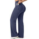 Leggings JGS1996 de perna reta com bolsos para mulheres azul marinho Leggings JGS1996 de perna reta com bolsos para mulheres azul marinho