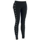 Leggings Pretas De Cintura Alta Góticas Com Cadarço Para Mulheres, Calças Justas Que Levantam O Leggings Pretas De Cintura Alta Góticas Com Cadarço Para Mulheres, Calças Justas Que Levantam O