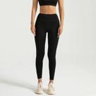 Leggings Pretas Femininas De Cintura Alta Com Efeito Levanta Bumbum, Calças De Yoga Com Compressão