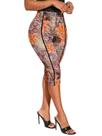 Leggings RoseSeek Y2K Leopard Mesh 3/4 de comprimento para mulheres