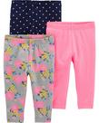 Leggings Simple Joys da Carter's Girls, pacote com 3, 6 a 9 meses