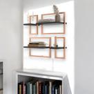 Lego c/ 4 Prateleiras Paris Preto/Cobre