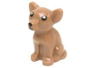 Lego Dog Chihuahua com padrões de olhos negros e pupilas brancas