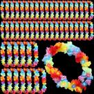 Leis de flores Sherr, 48 peças, LED, iluminação havaiana, 100 cm