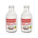 Leite de Coco Light Sococo Vidro 200ml - Kit com 2