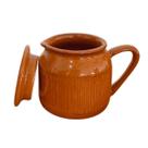 Leiteira com Tampa - Cerâmica Mesa Posta Terracota