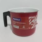 Leiteira Em Aluminio C/ Revestimento Cerâmica 12cm Vermelha