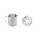 Leiteira Inox Barista 350ml e Molde Decorativo Floco Neve 2un