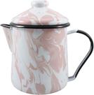 Leiteira Tradicional 12 Esmaltada Marmorizada Rosa Claro - 1.1L - Ewel