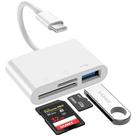 Leitor de cartão e pendrive tipo 3 em 1 USB-C compativel iphone, ipad e MacBook