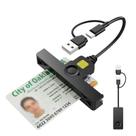 Leitor de cartões CAC Rocketek 2 em 1 USB/tipo C para DOD Military