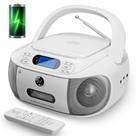 Leitor de cassetes de CD Combo Hernpark Recarregável Boombox White