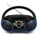 Leitor de CD portátil Boombox SINGING WOOD 030C com rádio preto