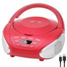 Leitor de CD portátil Gueray Boombox com rádio FM e reprodução AUX