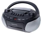 Leitor de CD portátil Memorex AM/FM com cassete preto