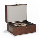 Leitor de CD Portátil Yintiny Vintage Bluetooth com Couro Marrom