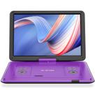 Leitor de DVD Portátil BOIFUN 17.5" com Tela HD de 15,6" - Roxo