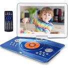 Leitor de DVD portátil HotHat 16,9", tela de 6 horas, bateria azul