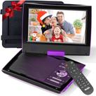 Leitor de DVD Portátil SUNPIN PD969 com Tela HD de 9,5" - Roxo