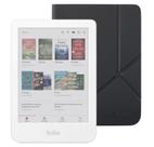 Leitor de eReader colorido Kobo Clara 6" branco com capa preta