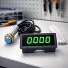 Leitor digital de rpm verde 4 digitos 9999 rpm + sensor m12 npn tipo hall